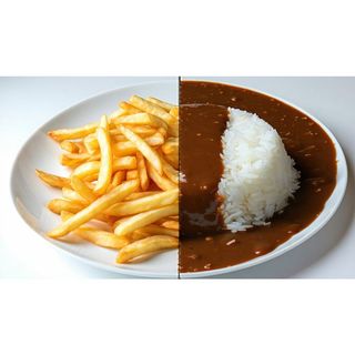 Half Chips Half Rice With Gravy