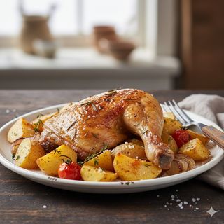 Coscia di pollo con patate