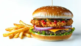 Hot and spicy chicken burger