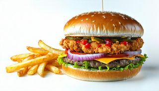 Hot and spicy chicken burger