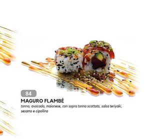 84. Uramaki maguro flambe