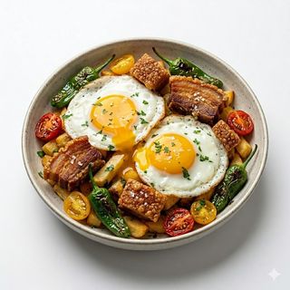 Huevos Rotos Con Torreznos