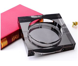 Scrumiera cristal negru 10x10cm