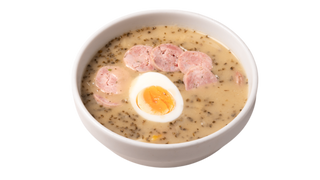 Żur domowy z jajkiem i kiełbasą