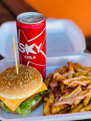 Chicken cheeseburger menu