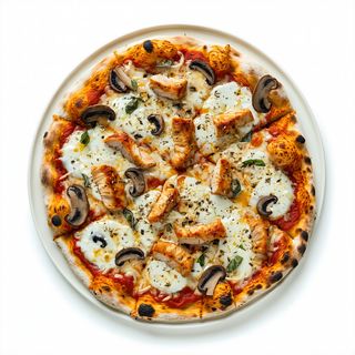 Pizza cu pui si sos de usturoi mica