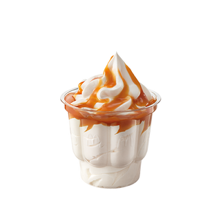 Lody o smaku waniliowym z polewą karmelową 