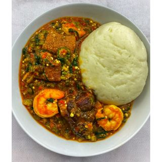Okro Soup, Swallow and water