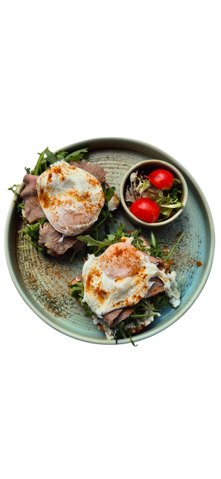 Poširana jaja sa roast beefom