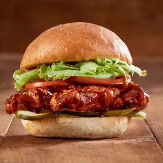 Barbeque Chicken Burger With Fries & Melted Cheese (NEW)