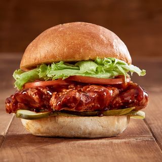 Barbeque Chicken Burger With Fries & Melted Cheese (NEW)