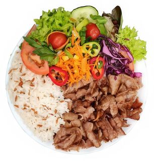 Plato De Shawarma Con Arroz