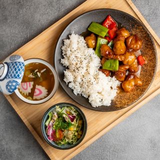 50.Kombo lomo cerdo  agridulce 