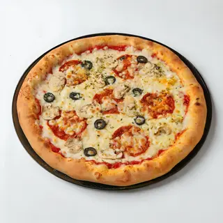 Pizza chourição-cogumelo