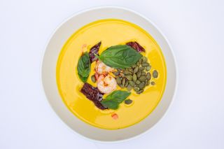 Крем суп гарбузово-імбирний з креветками, 350 г