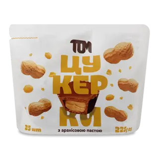 Цукерки TOM з арахісовою пастою шоколадні (225г)
