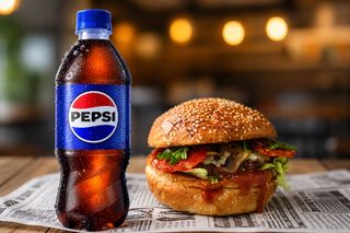 Pizza burger + Pepsi
