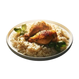 Plato Combinado De Arroz Con Pollo