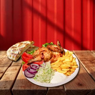 Meniu pui rotisat (jumătate)