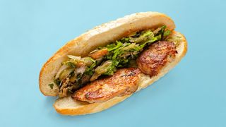 Тост с пилешко кюфте