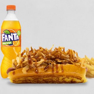 Menú Hot Dog Ketchup y Mostaza con patatas