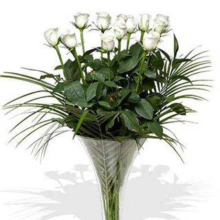 Ramo de 12 rosas color blancas.