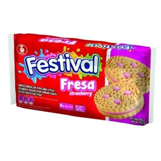 Galletas Rellenas de Fresa Festival 415 Gr.