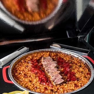Arroz con Solomillo de Ternera y Pimientos Asados