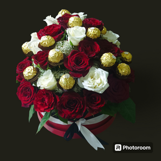 Box Floral Avec Chocolat 