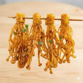 Champiñones Enoki Fritos 1ud(1串炸金针菇)