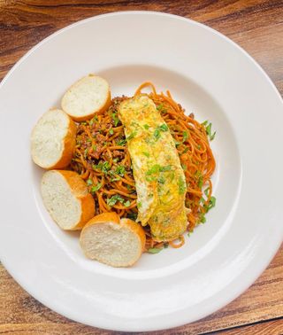 Spaghetti + Viande + Omelette