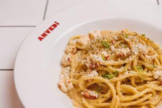Cacio e pepe lime e gamberi