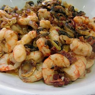 Gambas Con Champiñón