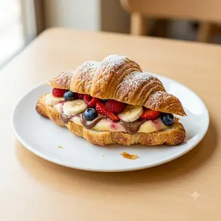 Croissant Dulce Y Fruta