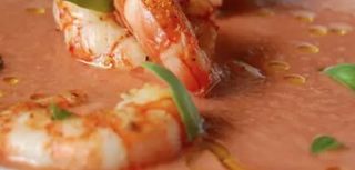 Sopa De Tomate Con Langostinos