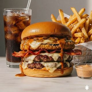 Eggplant burger menù