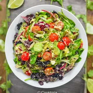 Cucumber tomato avocado salad