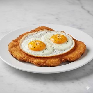 Milanesa XS con huevos fritos