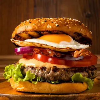 Texas Burger with Chips or Bhajia
