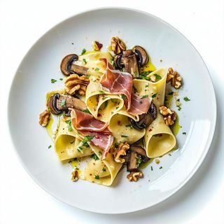 Paccheri speck e zola