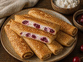 Млинці з солодким сиром та вишнями (240 грам) (240g)