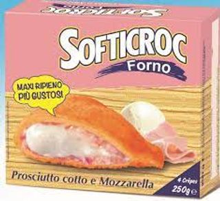 Softicroc prosciutto cotto e mozzarella 4 pezzi
