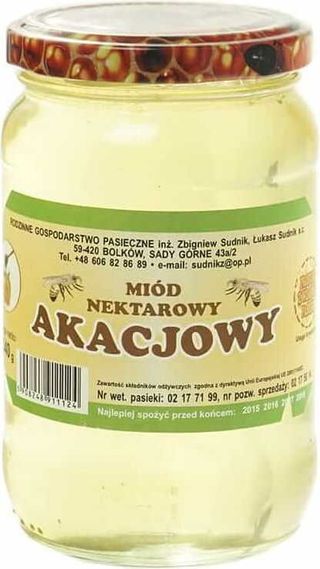 Miód akacjowy nektarowy 500g Rodzinna Pasieka Sudnik
