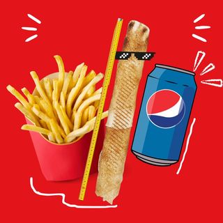 Zestaw : Super Mega Rollo ok. 50cm + frytki 100g + Coca-Cola 0,33L