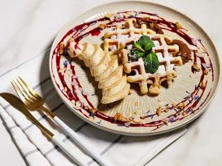 Бельгійські вафлі з морозивом