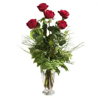 5 rose rosse