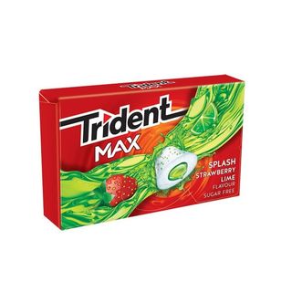 Trident Max Splash Fresa y Lima - Chicles sin Azúcar 20grs
