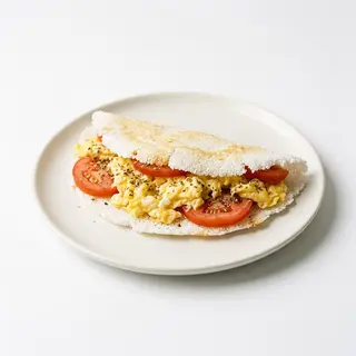 Tapioca Con Huevo, Tomate Y Orégano