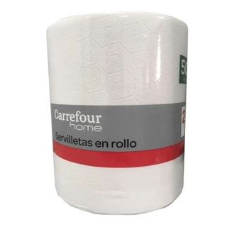 Servilletas En Rollo 22X20 Blanca 2 Capas Carrefour 500 Uds.