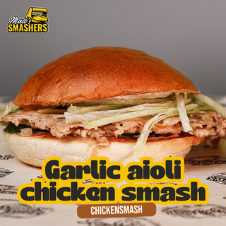 Garlic aioli chicken smash